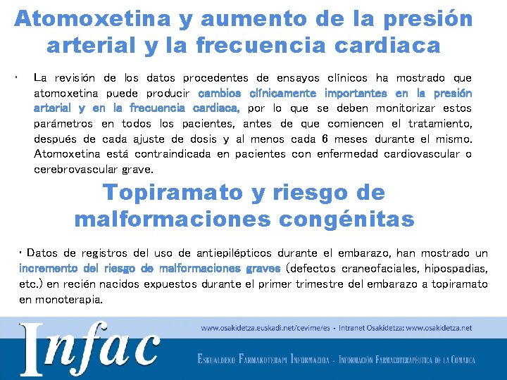 Atomoxetina y aumento de la presión arterial y la frecuencia cardiaca • La revisión