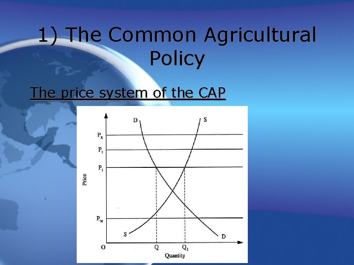 1) The Common Agricultural Policy The price system of the CAP 