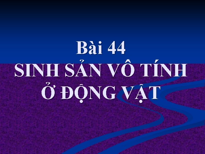 Bài 44 SINH SẢN VÔ TÍNH Ở ĐỘNG VẬT 
