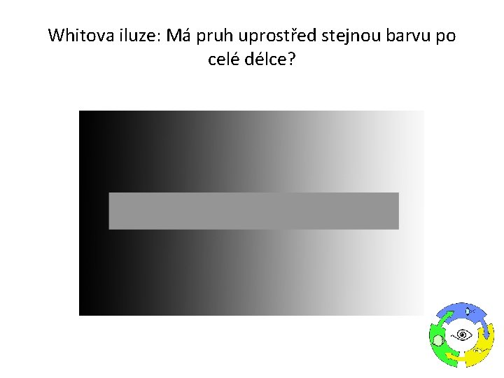 Whitova iluze: Má pruh uprostřed stejnou barvu po celé délce? 