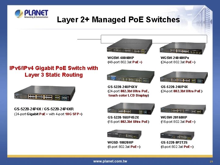 Layer 2+ Managed Po. E Switches WGSW-48040 HP (48 -port 802. 3 at Po.