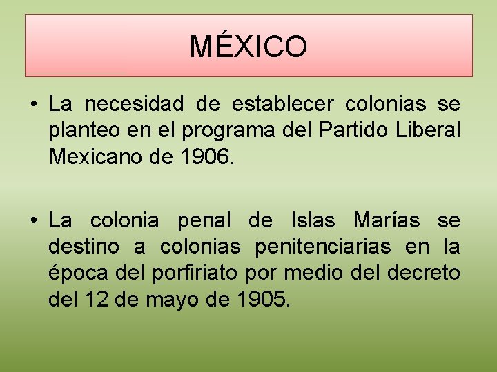 MÉXICO • La necesidad de establecer colonias se planteo en el programa del Partido