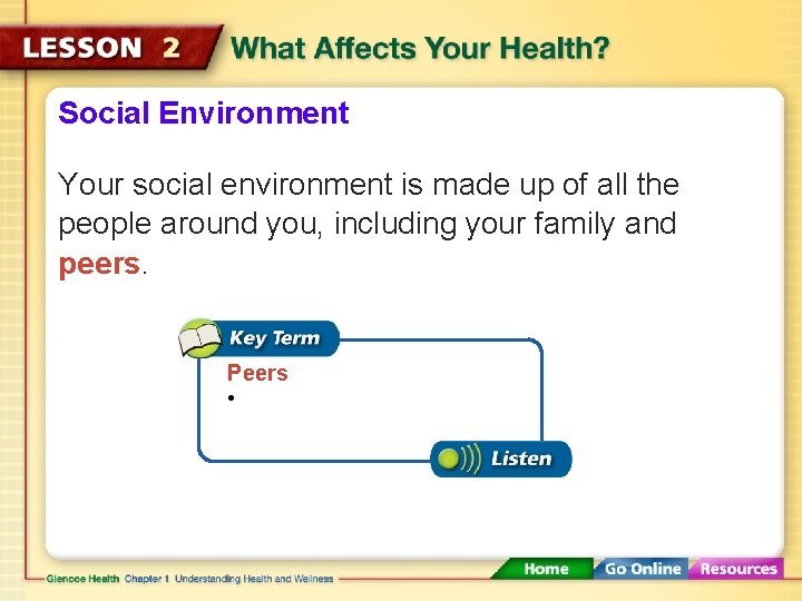 Social Environment Your social environment is made up of all the people around you,