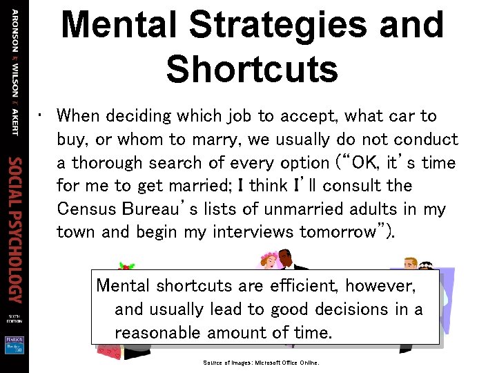 Mental Strategies and Shortcuts • When deciding which job to accept, what car to