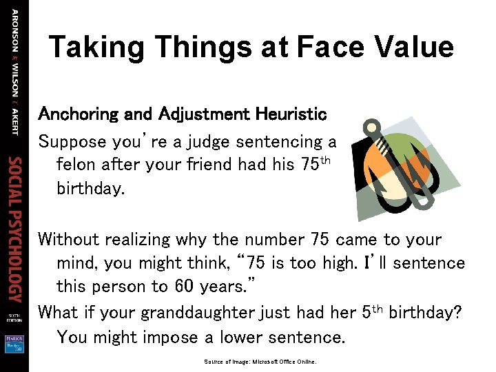 Taking Things at Face Value Anchoring and Adjustment Heuristic Suppose you’re a judge sentencing