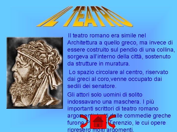  Il teatro romano era simile nel Architettura a quello greco, ma invece di