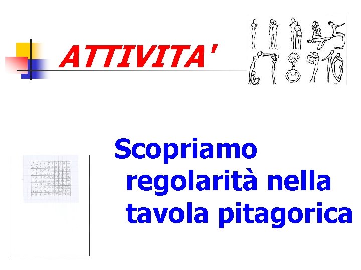 ATTIVITA' Scopriamo regolarità nella tavola pitagorica 