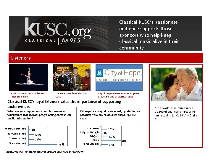 Classical KUSC’s passionate audience supports those sponsors who help keep Classical music alive in