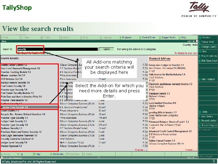 Tally. Shop View the search results All Add-ons matching your search criteria will be