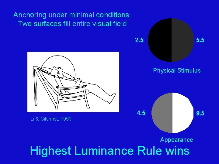 Anchoring under minimal conditions: Two surfaces fill entire visual field 2. 5 5. 5