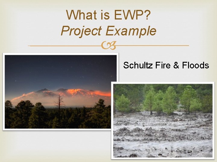 What is EWP? Project Example Schultz Fire & Floods 