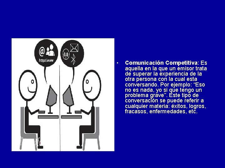  • Comunicación Competitiva: Es aquella en la que un emisor trata de superar