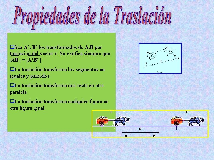 q. Sea A’, B’ los transformados de A, B por traslación del vector v.