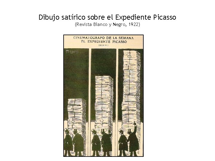 Dibujo satírico sobre el Expediente Picasso (Revista Blanco y Negro, 1922) 