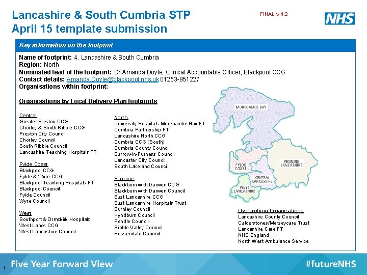 Lancashire & South Cumbria STP April 15 template submission FINAL v 4. 2 Key