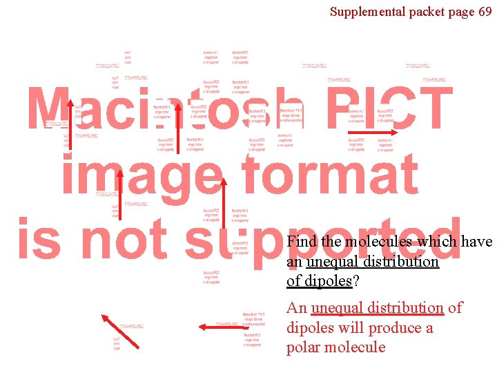 Supplemental packet page 69 Find the molecules which have an unequal distribution of dipoles?