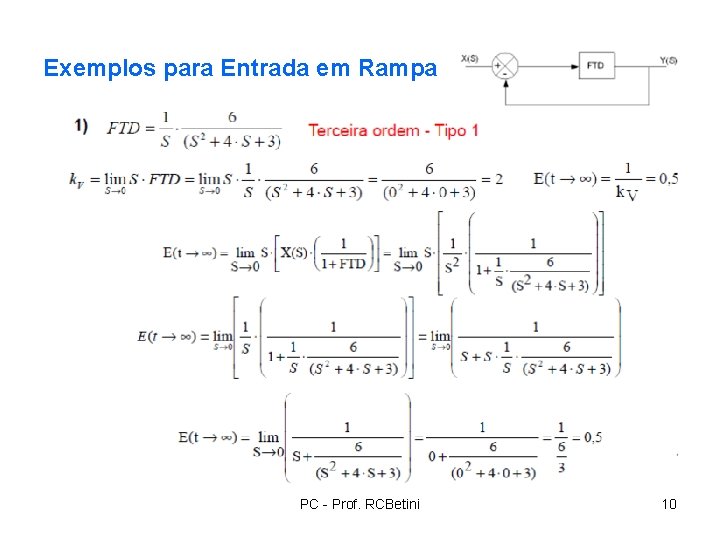 Exemplos para Entrada em Rampa PC - Prof. RCBetini 10 