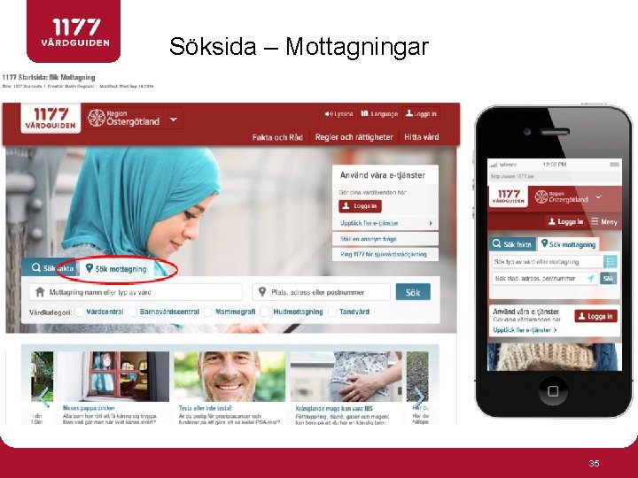 Söksida – Mottagningar 35 