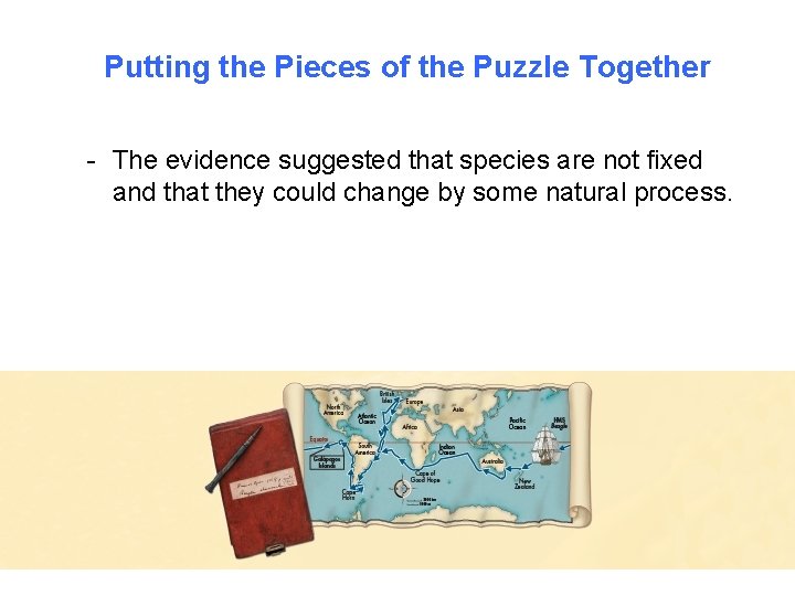 Putting the Pieces of the Puzzle Together - The evidence suggested that species are