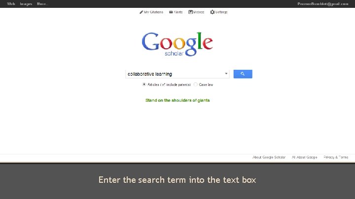 Enter the search term into the text box 