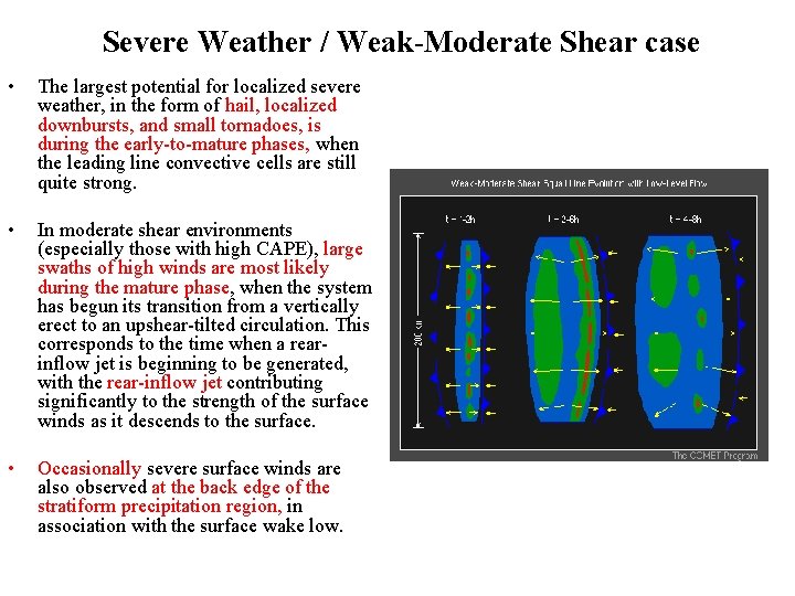 Severe Weather / Weak-Moderate Shear case • The largest potential for localized severe weather,