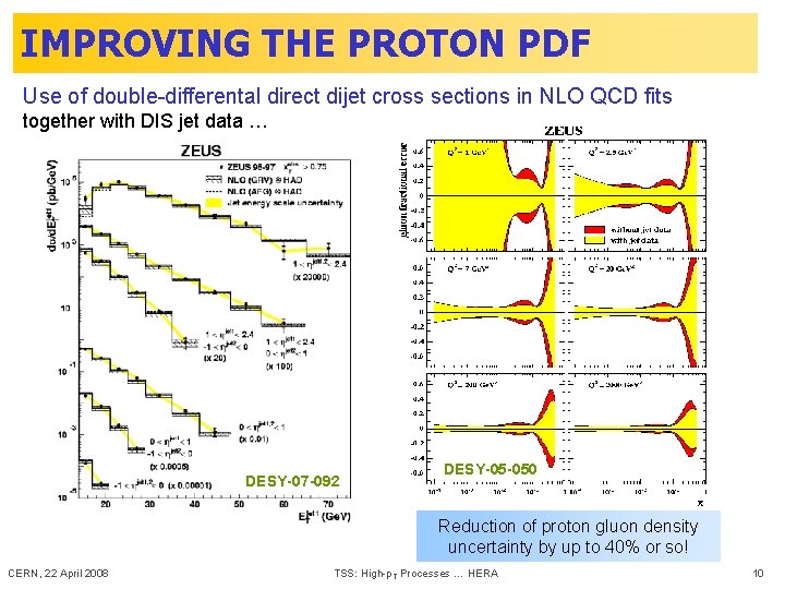 IMPROVING THE PROTON PDF Use of double-differental direct dijet cross sections in NLO QCD
