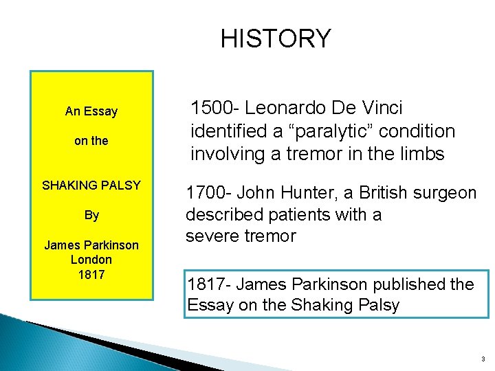 HISTORY An Essay on the SHAKING PALSY By James Parkinson London 1817 1500 -