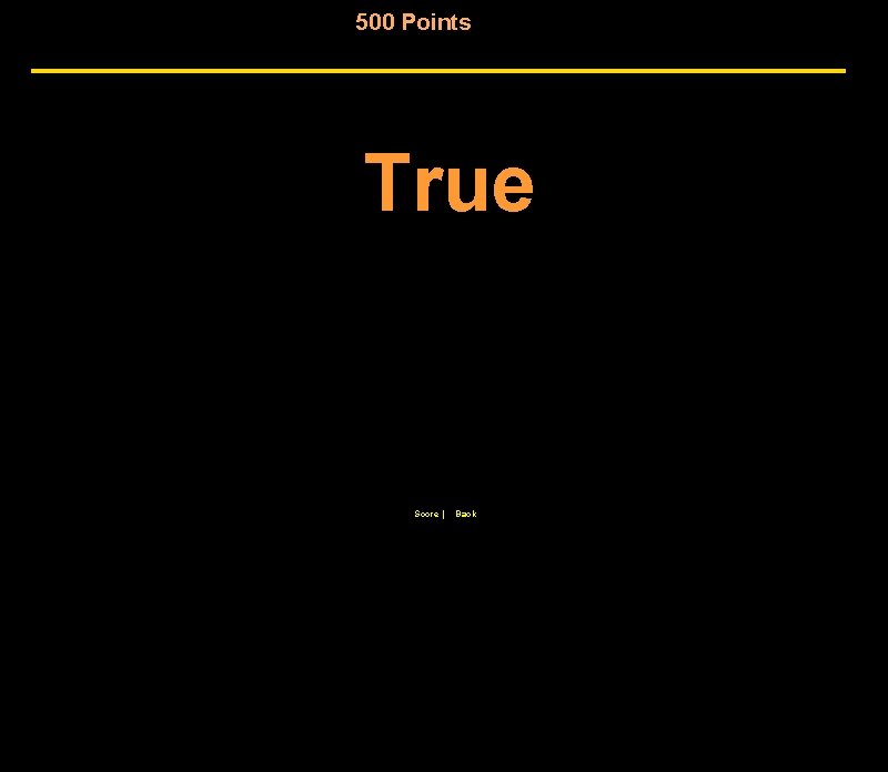 500 Points True Score | Back 