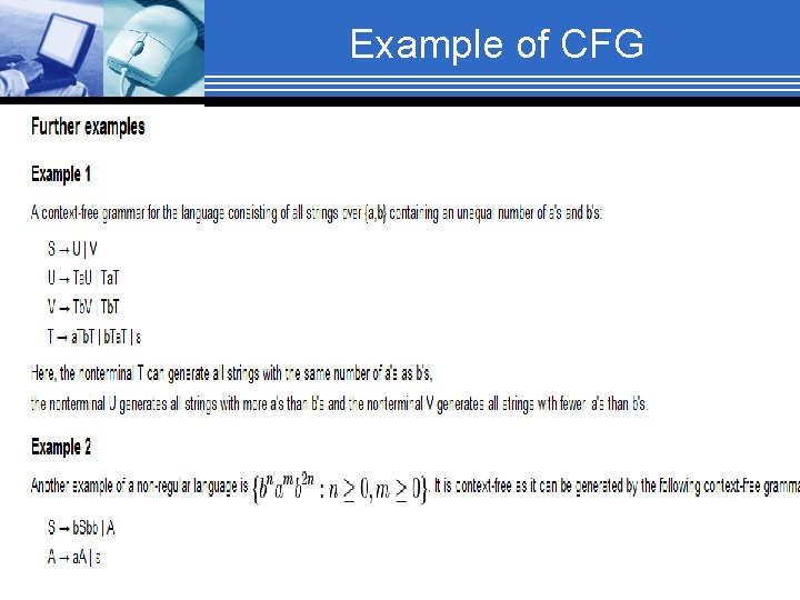 Example of CFG 