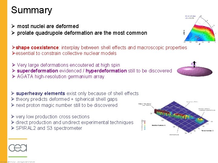Summary Ø most nuclei are deformed Ø prolate quadrupole deformation are the most common