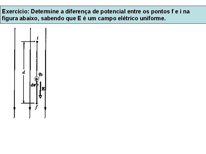 Exercício: Determine a diferença de potencial entre os pontos f e i na figura