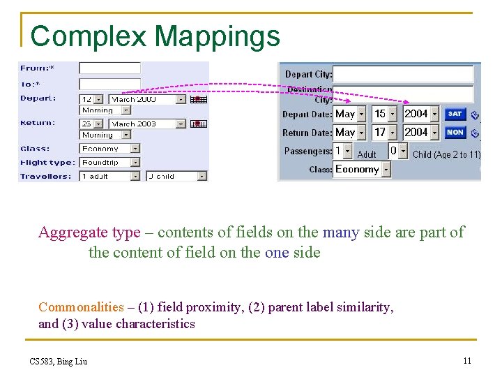 Complex Mappings Aggregate type – contents of fields on the many side are part