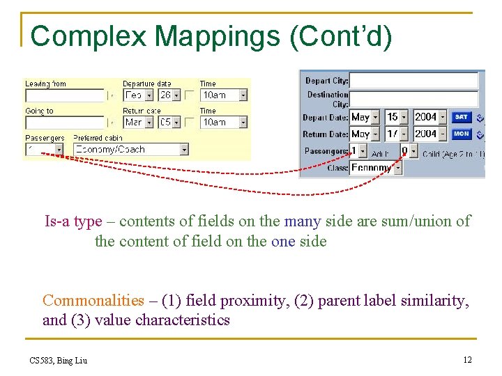 Complex Mappings (Cont’d) Is-a type – contents of fields on the many side are