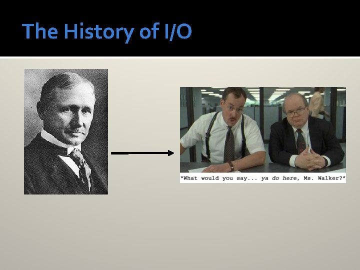 The History of I/O 