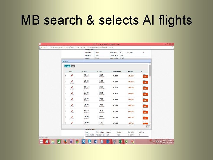 MB search & selects AI flights MB search & selects AI flights