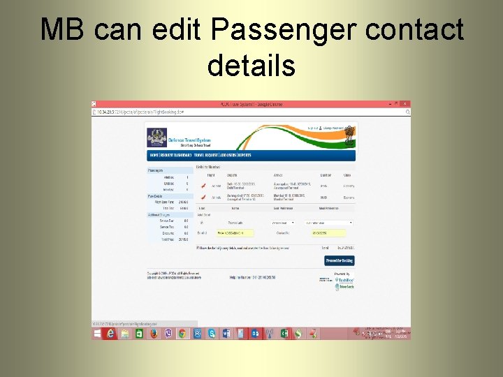 MB can edit Passenger contact details 