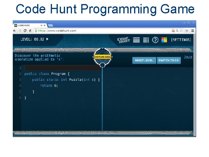 Code Hunt Programming Game 