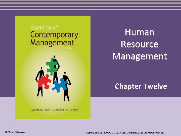 Human Resource Management Chapter Twelve Mc GrawHillIrwin Copyright