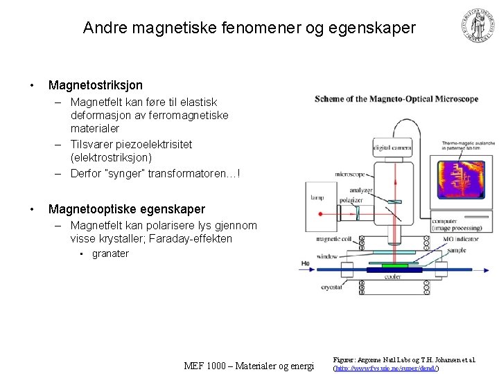 Andre magnetiske fenomener og egenskaper • Magnetostriksjon – Magnetfelt kan føre til elastisk deformasjon