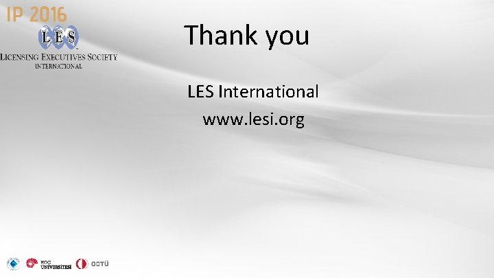 Thank you LES International www. lesi. org 