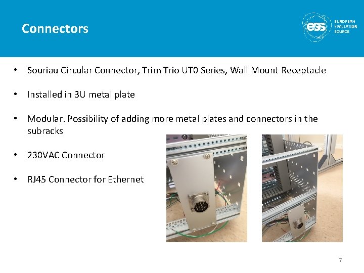 Connectors • Souriau Circular Connector, Trim Trio UT 0 Series, Wall Mount Receptacle •