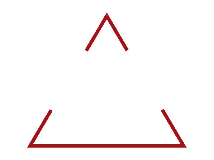 Two separate figures that appear to form a triangle despite it missing lines Two separate figures that appear to form a triangle despite it missing lines