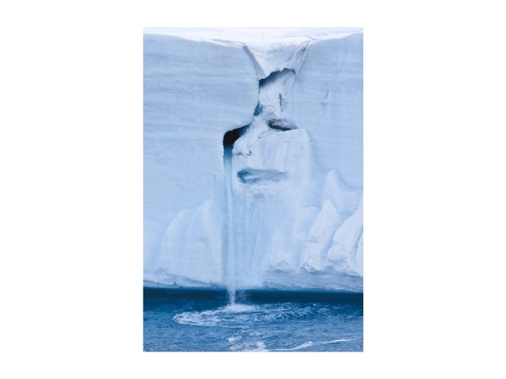 A picture of a glacier that appears to be a woman's crying face A picture of a glacier that appears to be a woman's crying face