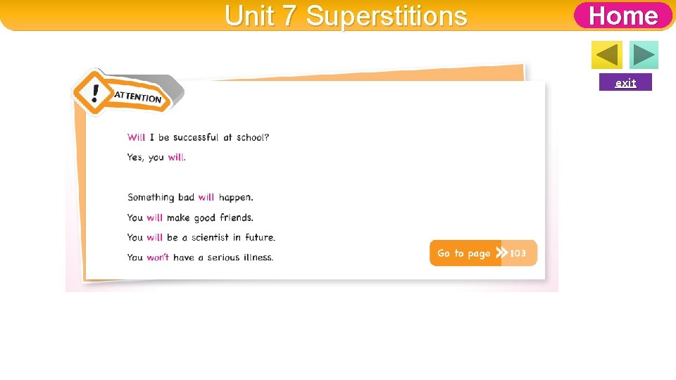 Unit 7 Superstitions Home exit 