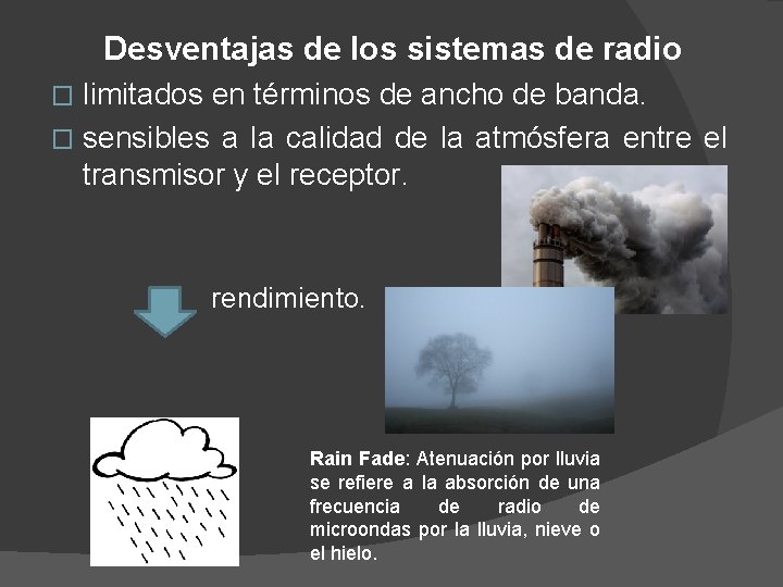 Desventajas de los sistemas de radio limitados en términos de ancho de banda. �