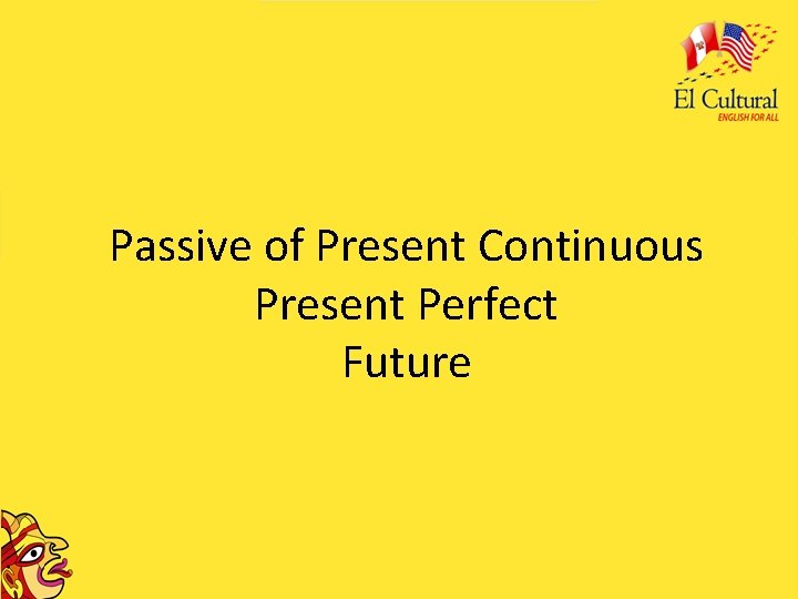 Passive of Present Continuous Present Perfect Future 
