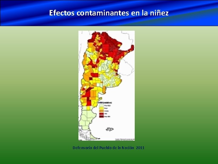 Efectos contaminantes en la niñez Defensoría del Pueblo de la Nación 2011 