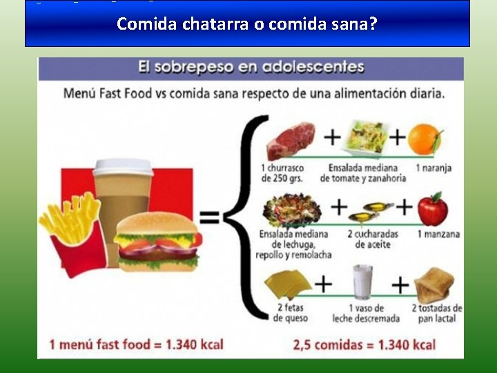 Comida chatarra o comida sana? 