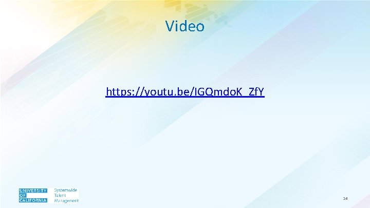 Video https: //youtu. be/IGQmdo. K_Zf. Y 14 