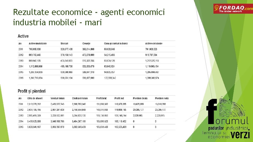 Rezultate economice - agenti economici industria mobilei - mari 